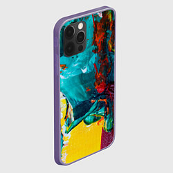 Чехол для iPhone 12 Pro Max Краски на холсте абстракция, цвет: 3D-серый — фото 2