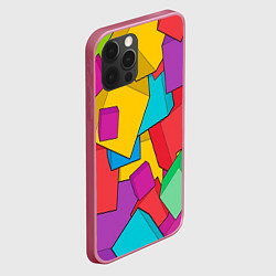 Чехол для iPhone 12 Pro Max Фон из разноцветных кубиков, цвет: 3D-малиновый — фото 2
