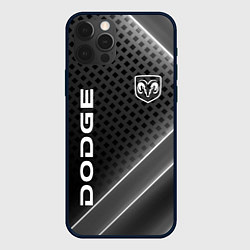 Чехол для iPhone 12 Pro Max Dodge Абстракция карбон, цвет: 3D-черный