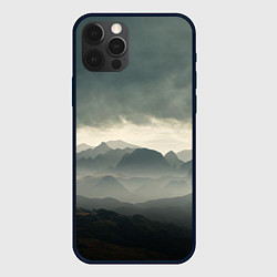 Чехол для iPhone 12 Pro Max Пасмурная погода в горах Пейзаж, цвет: 3D-черный