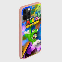 Чехол для iPhone 12 Pro Max Luigi cat - Super Mario 3D World - Nintendo, цвет: 3D-светло-розовый — фото 2