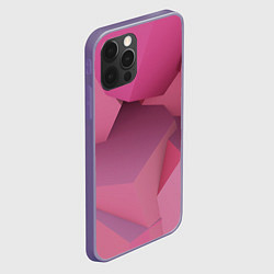 Чехол для iPhone 12 Pro Max Розовые геометрические фигуры, цвет: 3D-серый — фото 2