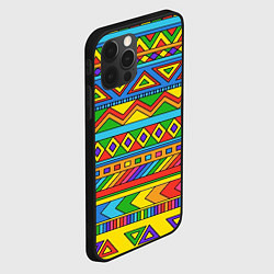 Чехол для iPhone 12 Pro Max Красивый цветной орнамент, цвет: 3D-черный — фото 2