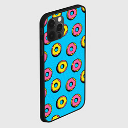 Чехол для iPhone 12 Pro Max Желтые и розовые пончики, цвет: 3D-черный — фото 2