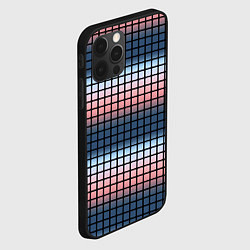 Чехол для iPhone 12 Pro Max Разноцветный коралловый с синим узор клетка, цвет: 3D-черный — фото 2