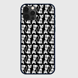 Чехол для iPhone 12 Pro Max Скелет кошки - Halloween pattern, цвет: 3D-черный