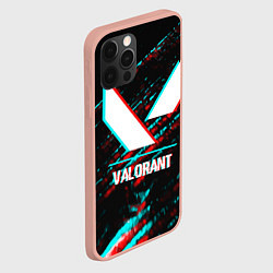 Чехол для iPhone 12 Pro Max Valorant в стиле glitch и баги графики на темном ф, цвет: 3D-светло-розовый — фото 2