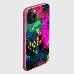 Чехол для iPhone 12 Pro Max Разноцветные кляксы красов, цвет: 3D-малиновый — фото 2