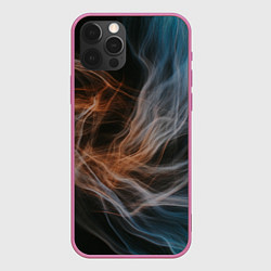 Чехол для iPhone 12 Pro Max Множество абстрактных линий во тьме, цвет: 3D-малиновый