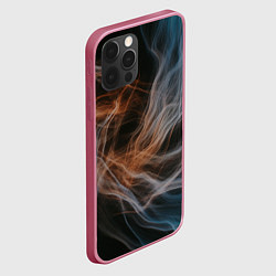 Чехол для iPhone 12 Pro Max Множество абстрактных линий во тьме, цвет: 3D-малиновый — фото 2