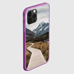 Чехол для iPhone 12 Pro Max Дорога посреди поля в горах, цвет: 3D-сиреневый — фото 2