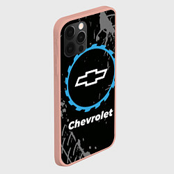 Чехол для iPhone 12 Pro Max Chevrolet в стиле Top Gear со следами шин на фоне, цвет: 3D-светло-розовый — фото 2