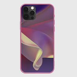Чехол для iPhone 12 Pro Max Абстрактные объёмные волны бархата, цвет: 3D-малиновый