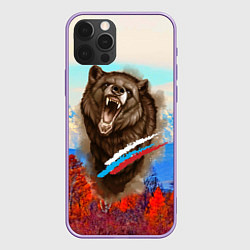 Чехол для iPhone 12 Pro Max Не буди зверя русский медведь, цвет: 3D-сиреневый
