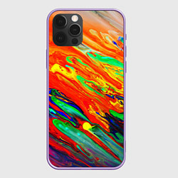 Чехол для iPhone 12 Pro Max Неоновый градиент красок, цвет: 3D-сиреневый
