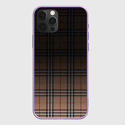 Чехол для iPhone 12 Pro Max Tartan gradient, цвет: 3D-сиреневый