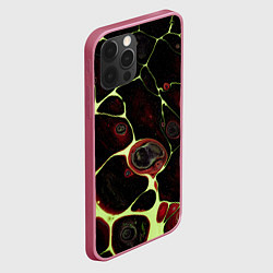 Чехол для iPhone 12 Pro Max Кислотные разломы на поверхности, цвет: 3D-малиновый — фото 2