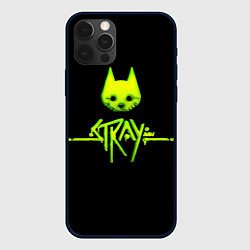 Чехол для iPhone 12 Pro Max Stray green neon, цвет: 3D-черный