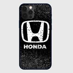 Чехол для iPhone 12 Pro Max Honda с потертостями на темном фоне, цвет: 3D-черный