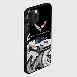 Чехол для iPhone 12 Pro Max Chevrolet Corvette - Motorsport - Racing team, цвет: 3D-черный — фото 2