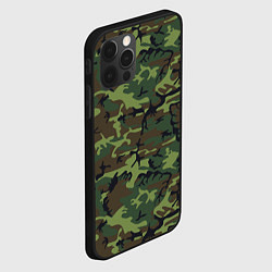 Чехол для iPhone 12 Pro Max Камуфляж лес - мелкий, цвет: 3D-черный — фото 2