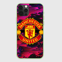 Чехол для iPhone 12 Pro Max Manchester United, цвет: 3D-салатовый