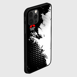 Чехол для iPhone 12 Pro Max Mitsubishi - черно-белая абстракция, цвет: 3D-черный — фото 2