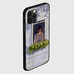Чехол для iPhone 12 Pro Max Человек-бензопила Аса Митака в окне, цвет: 3D-черный — фото 2