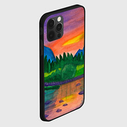 Чехол для iPhone 12 Pro Max Закат на реке, цвет: 3D-черный — фото 2