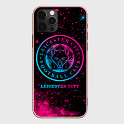 Чехол для iPhone 12 Pro Max Leicester City - neon gradient, цвет: 3D-светло-розовый