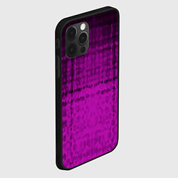 Чехол для iPhone 12 Pro Max Абстрактный мозаичный черно - пурпурный узор, цвет: 3D-черный — фото 2