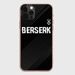 Чехол для iPhone 12 Pro Max Berserk glitch на темном фоне: символ сверху, цвет: 3D-светло-розовый