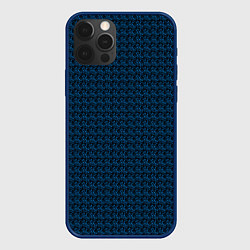 Чехол для iPhone 12 Pro Max Текстура Серьёзный сине-чёрный, цвет: 3D-тёмно-синий