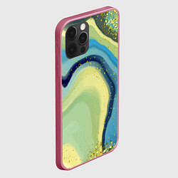 Чехол для iPhone 12 Pro Max Сине-зеленый агат, цвет: 3D-малиновый — фото 2