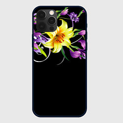 Чехол для iPhone 12 Pro Max Лилии, цвет: 3D-черный