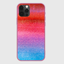 Чехол для iPhone 12 Pro Max Красно-синий градиент акварель, цвет: 3D-малиновый