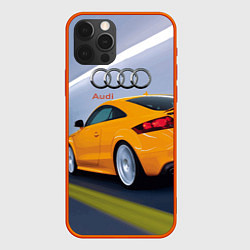 Чехол для iPhone 12 Pro Max Audi TT мчится в тоннеле, цвет: 3D-красный