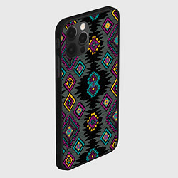 Чехол для iPhone 12 Pro Max Орнамент ацтеков - текстура, цвет: 3D-черный — фото 2