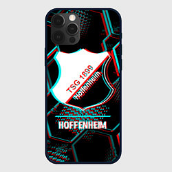 Чехол для iPhone 12 Pro Max Hoffenheim FC в стиле glitch на темном фоне, цвет: 3D-черный