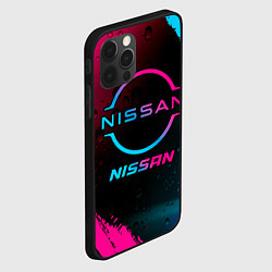 Чехол для iPhone 12 Pro Max Nissan - neon gradient, цвет: 3D-черный — фото 2