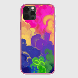 Чехол для iPhone 12 Pro Max Разноцветный дым, цвет: 3D-малиновый