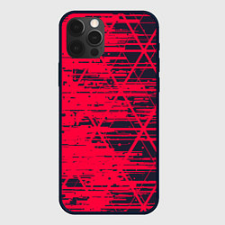 Чехол для iPhone 12 Pro Max Black & Red, цвет: 3D-черный