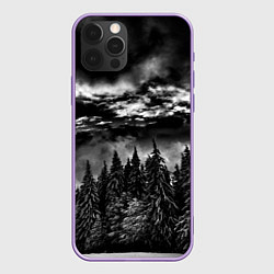 Чехол для iPhone 12 Pro Max Night Forest, цвет: 3D-сиреневый