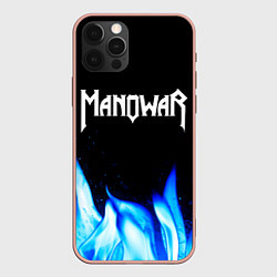 Чехол для iPhone 12 Pro Max Manowar blue fire, цвет: 3D-светло-розовый