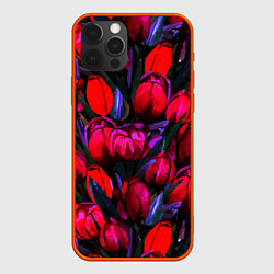 Чехол для iPhone 12 Pro Max Тюльпаны - поле красных цветов, цвет: 3D-красный