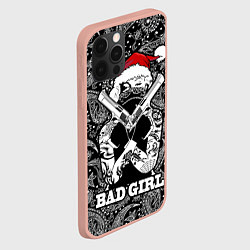 Чехол для iPhone 12 Pro Max Bad girl with guns in a bandana, цвет: 3D-светло-розовый — фото 2