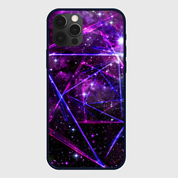 Чехол для iPhone 12 Pro Max Triangle space - Neon - Geometry, цвет: 3D-черный