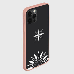 Чехол для iPhone 12 Pro Max Черно-белый узор звезда, цвет: 3D-светло-розовый — фото 2