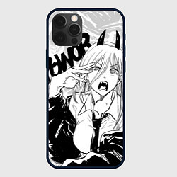 Чехол для iPhone 12 Pro Max Пауэр - Человек-бензопила, цвет: 3D-черный