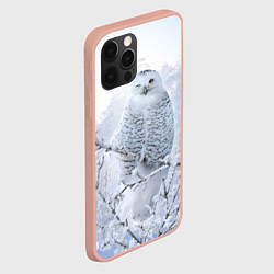 Чехол для iPhone 12 Pro Max Сова белая подмигивает, цвет: 3D-светло-розовый — фото 2